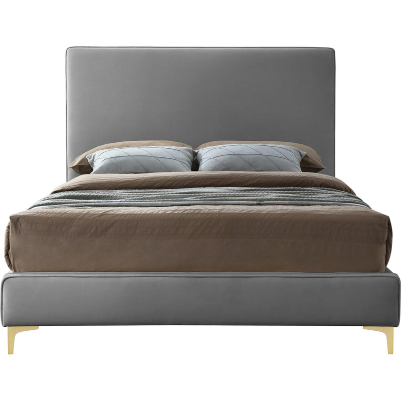 Meridian Geri Grey Velvet Full Bed IMAGE 3