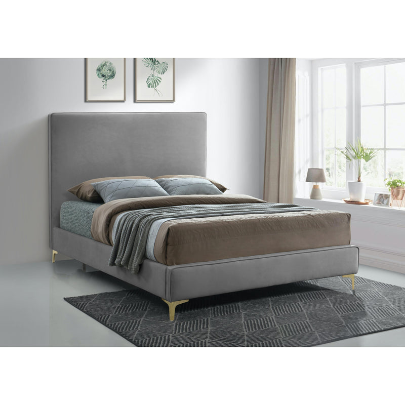 Meridian Geri Grey Velvet Full Bed IMAGE 7