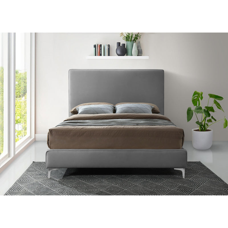 Meridian Geri Grey Velvet Full Bed IMAGE 8