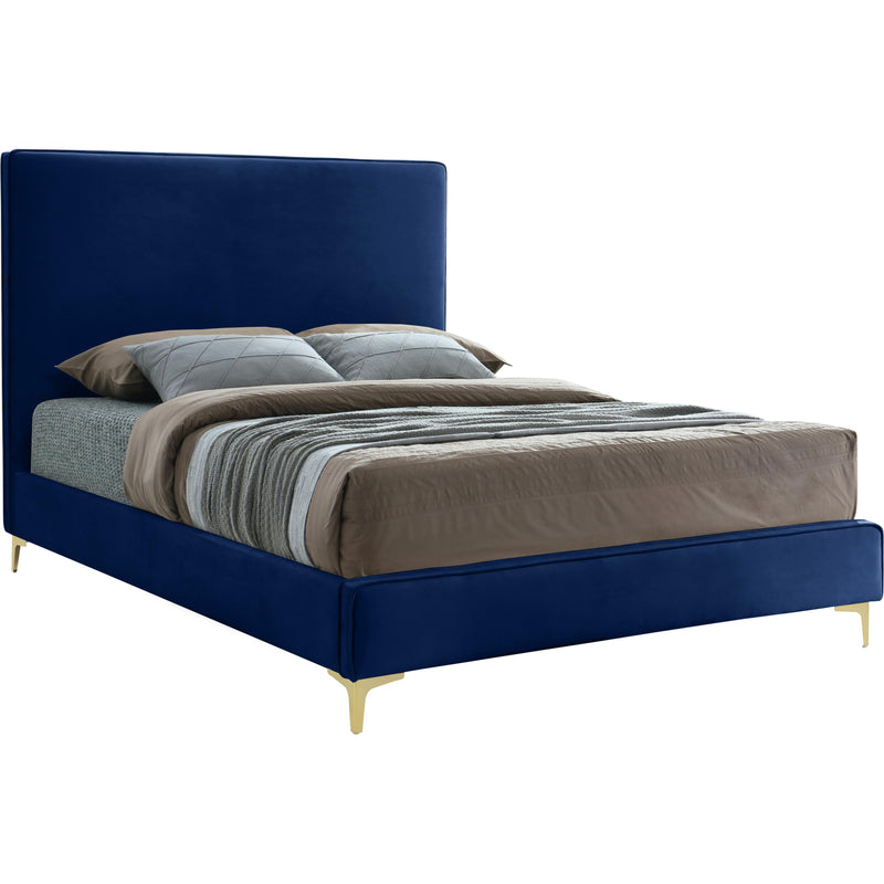 Meridian Geri Navy Velvet Full Bed IMAGE 1