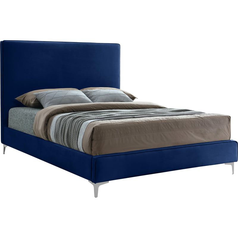 Meridian Geri Navy Velvet Full Bed IMAGE 2