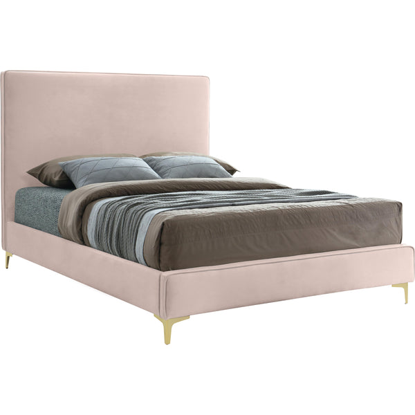 Meridian Geri Pink Velvet Full Bed IMAGE 1