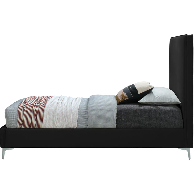 Meridian Geri Black Velvet King Bed IMAGE 4