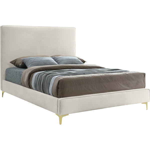 Meridian Geri Cream Velvet King Bed IMAGE 1