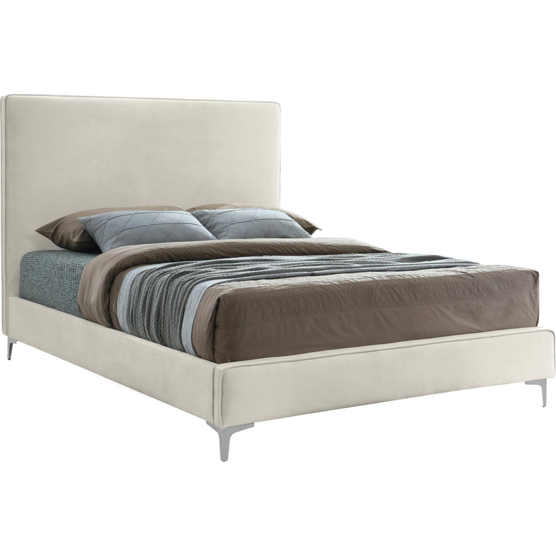 Meridian Geri Cream Velvet King Bed IMAGE 2