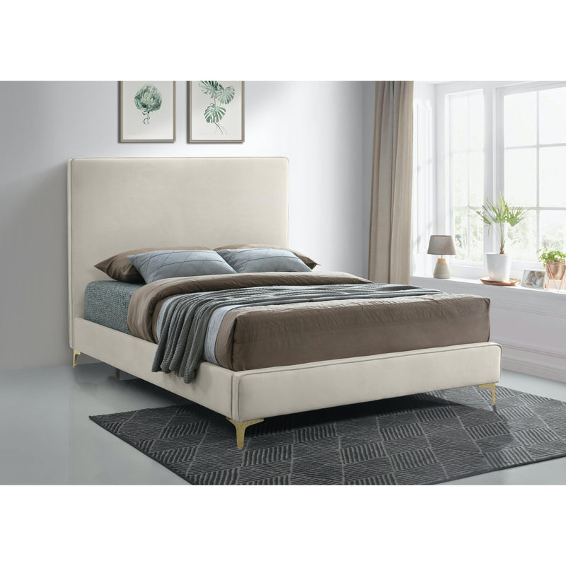 Meridian Geri Cream Velvet King Bed IMAGE 7