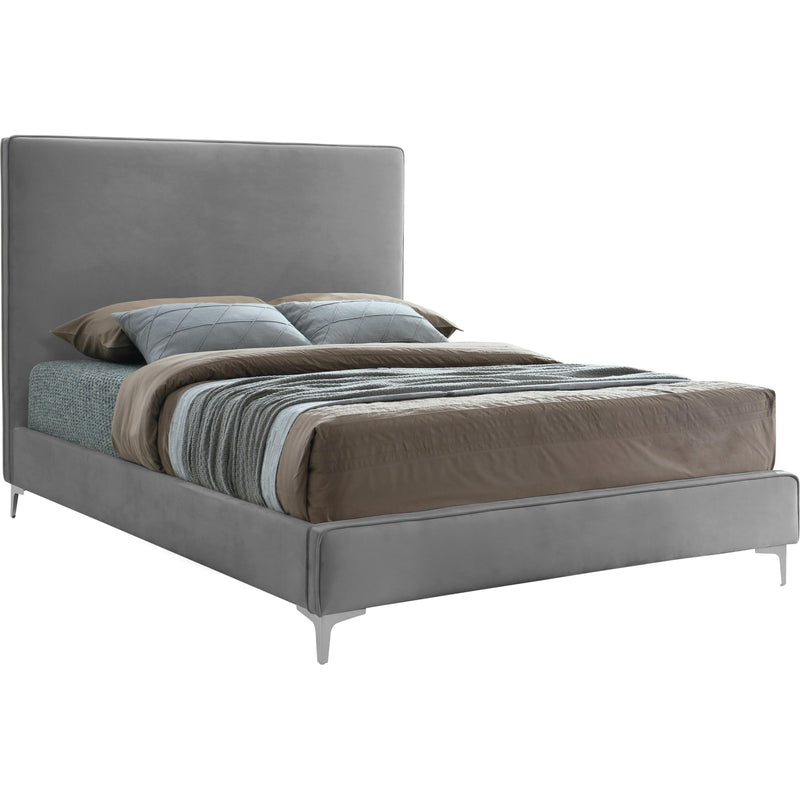 Meridian Geri Grey Velvet King Bed IMAGE 2