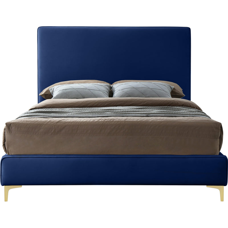 Meridian Geri Navy Velvet King Bed IMAGE 3