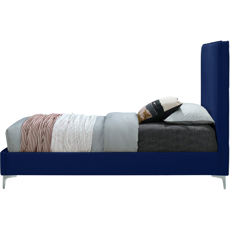 Meridian Geri Navy Velvet King Bed IMAGE 4