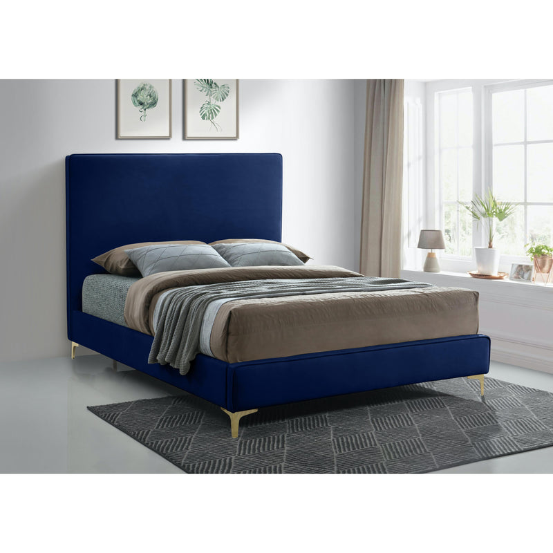 Meridian Geri Navy Velvet King Bed IMAGE 7