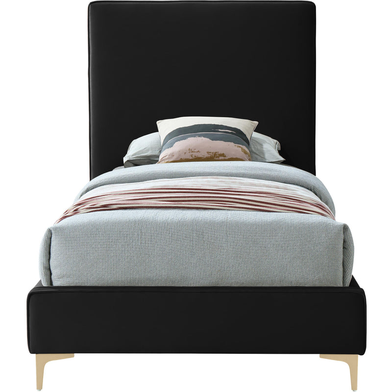 Meridian Geri Black Velvet Twin Bed IMAGE 3