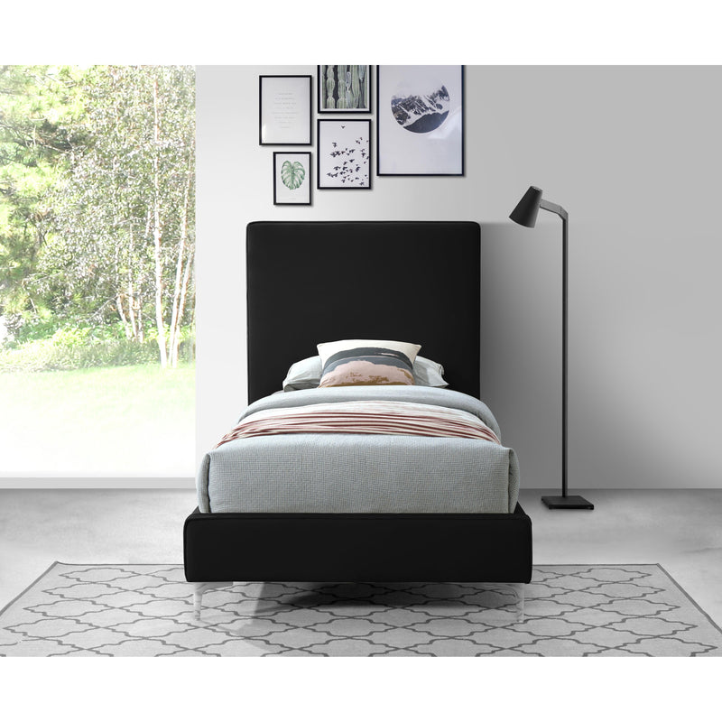 Meridian Geri Black Velvet Twin Bed IMAGE 8