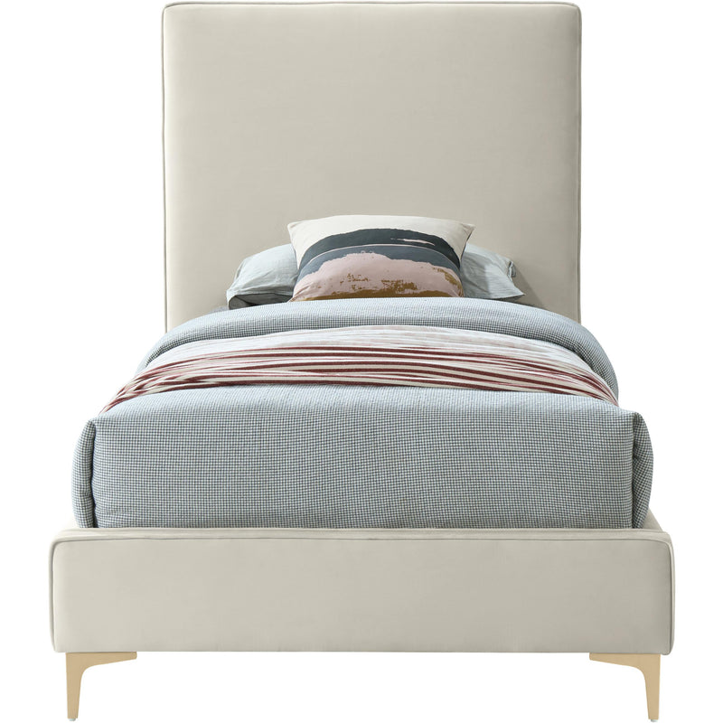 Meridian Geri Cream Velvet Twin Bed IMAGE 3