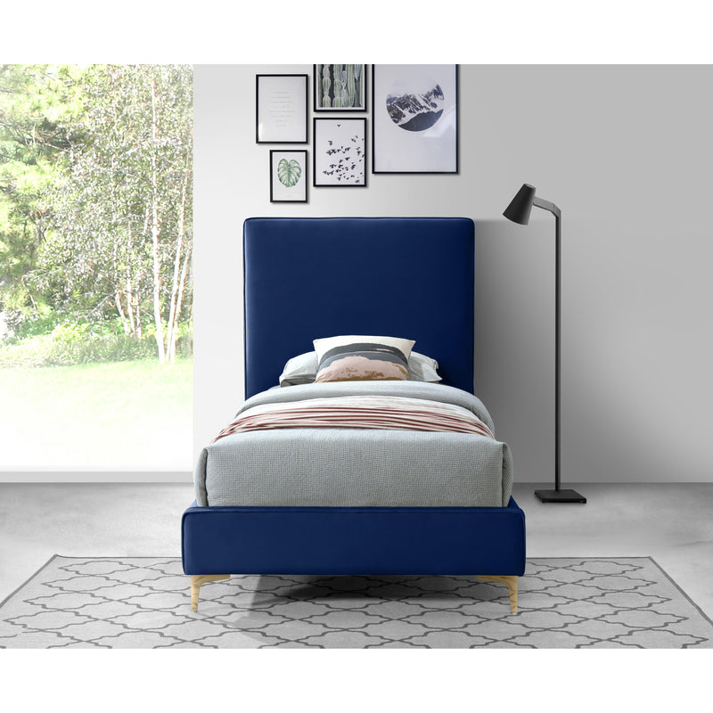 Meridian Geri Navy Velvet Twin Bed IMAGE 8