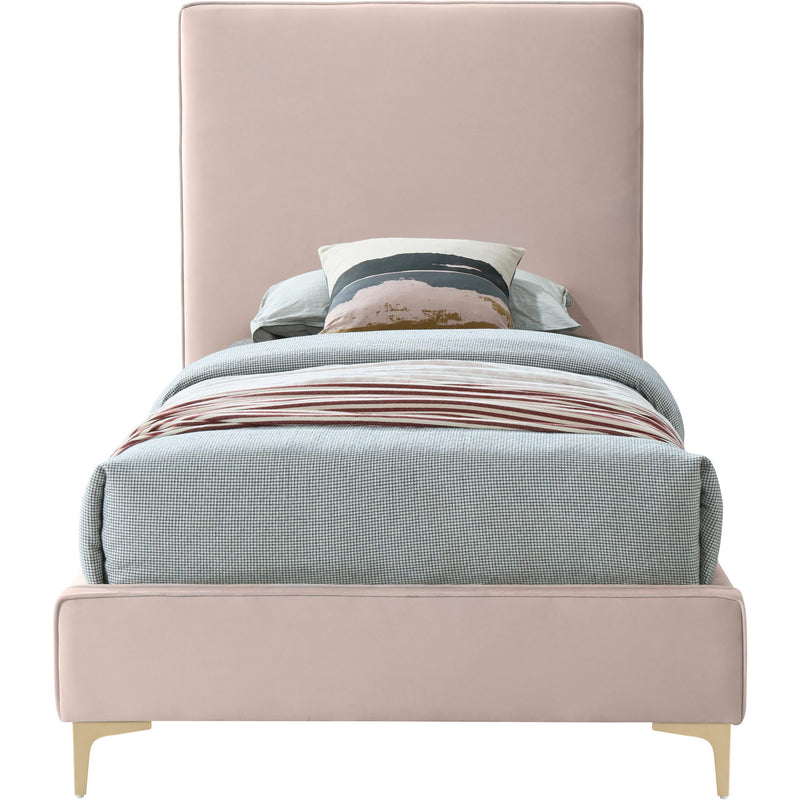 Meridian Geri Pink Velvet Twin Bed IMAGE 3