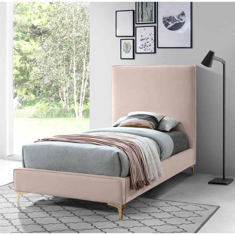 Meridian Geri Pink Velvet Twin Bed IMAGE 7