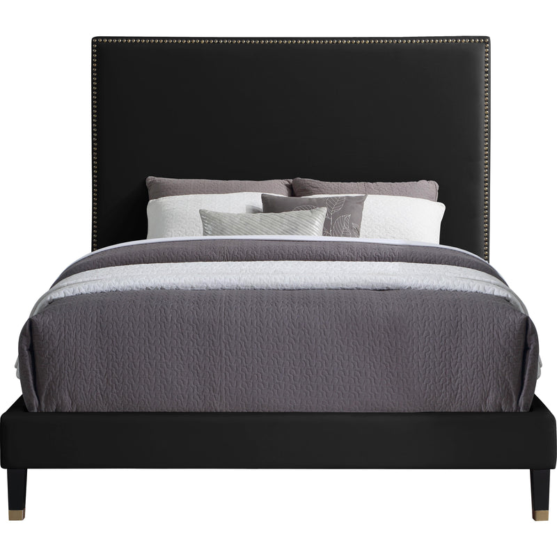 Meridian Harlie Black Velvet Full Bed IMAGE 2