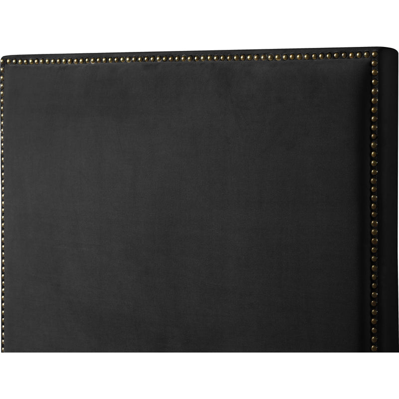 Meridian Harlie Black Velvet Full Bed IMAGE 5