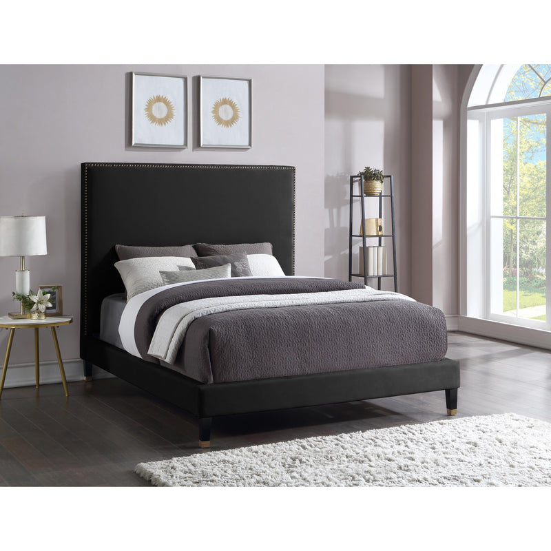 Meridian Harlie Black Velvet Full Bed IMAGE 8