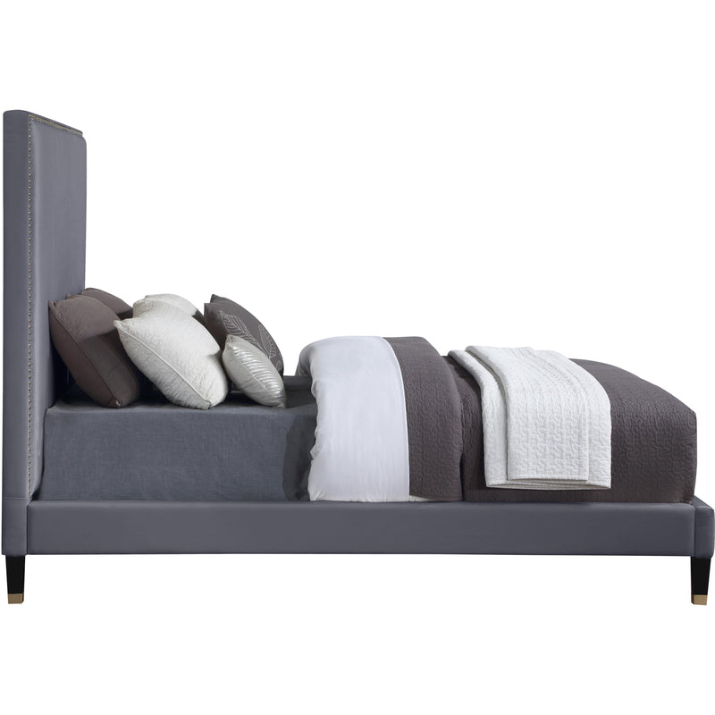 Meridian Harlie Grey Velvet Full Bed IMAGE 3