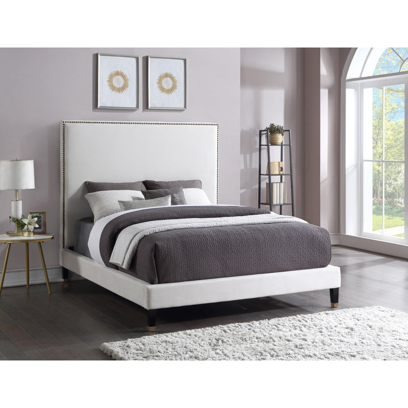 Meridian Harlie Cream Velvet King Bed IMAGE 8