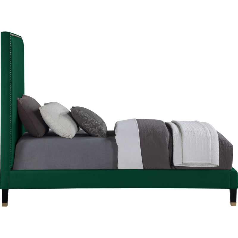 Meridian Harlie Green Velvet Twin Bed IMAGE 3