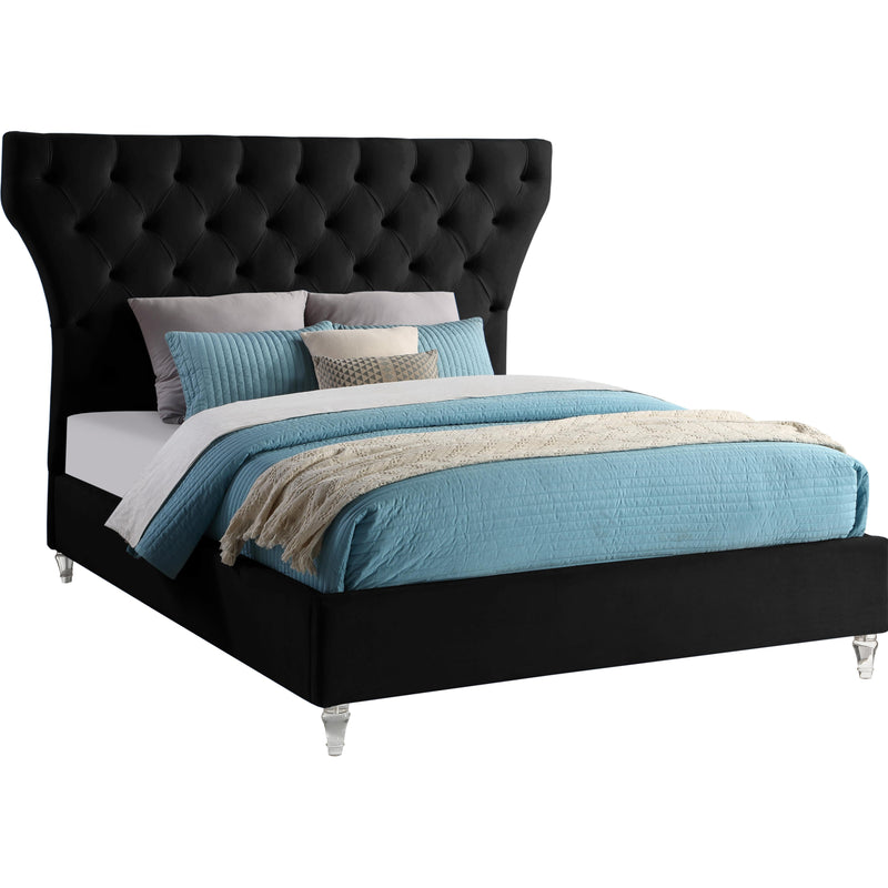 Meridian Kira Black Velvet King Bed IMAGE 1