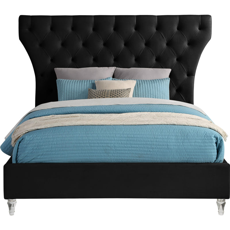 Meridian Kira Black Velvet King Bed IMAGE 2