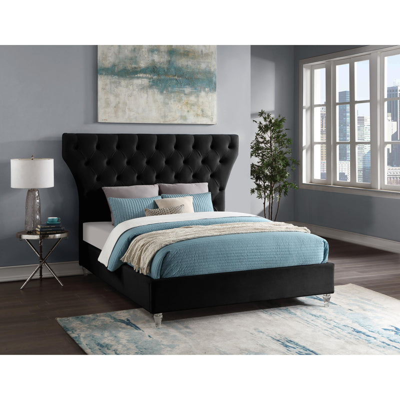 Meridian Kira Black Velvet King Bed IMAGE 7