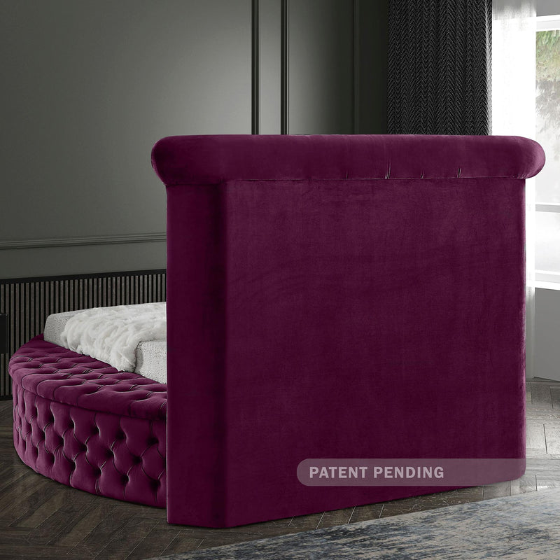 Meridian Luxus Purple Velvet Twin Bed IMAGE 10