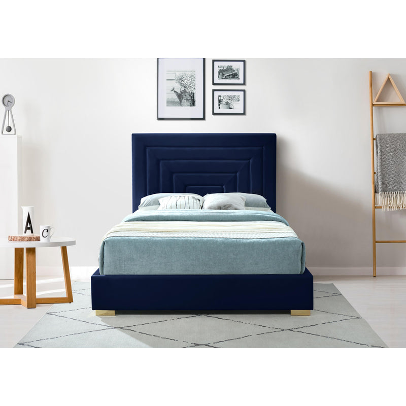 Meridian Nora Navy Velvet King Bed IMAGE 10