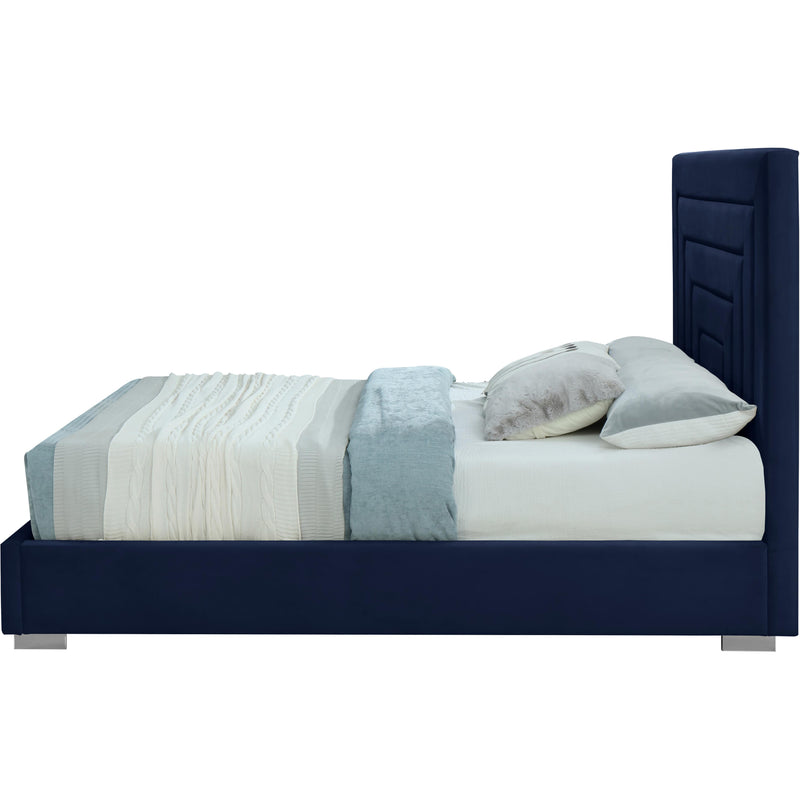 Meridian Nora Navy Velvet King Bed IMAGE 4