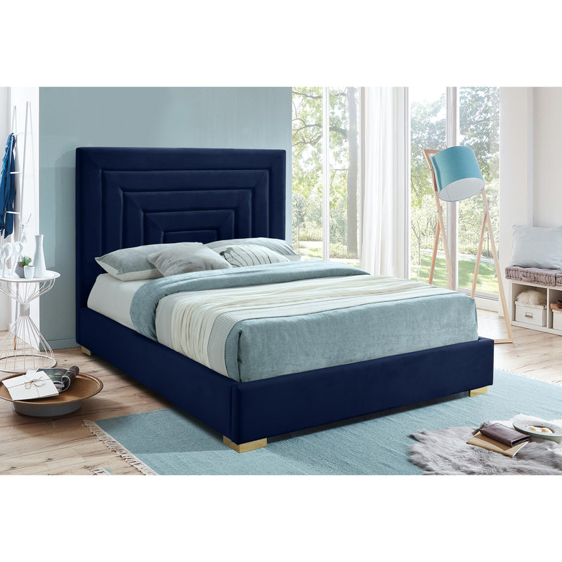 Meridian Nora Navy Velvet King Bed IMAGE 8