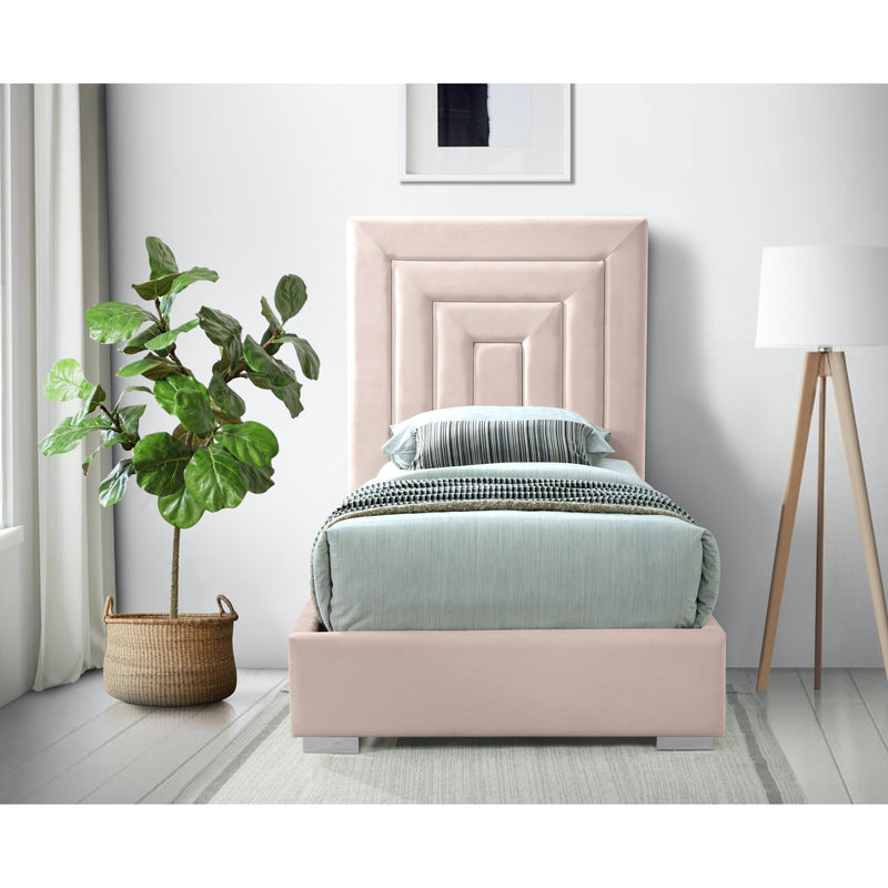 Meridian Nora Pink Velvet Twin Bed IMAGE 11