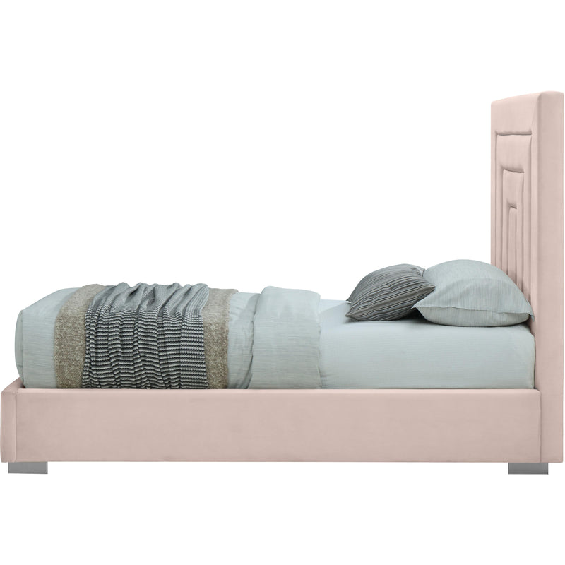 Meridian Nora Pink Velvet Twin Bed IMAGE 4