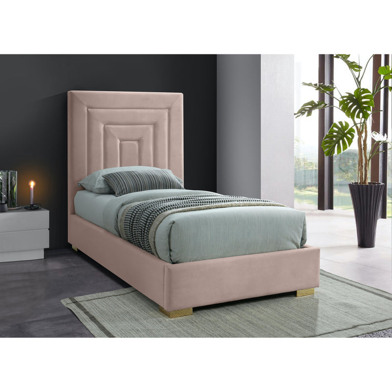 Meridian Nora Pink Velvet Twin Bed IMAGE 8