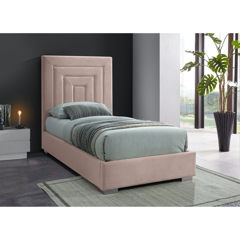 Meridian Nora Pink Velvet Twin Bed IMAGE 9