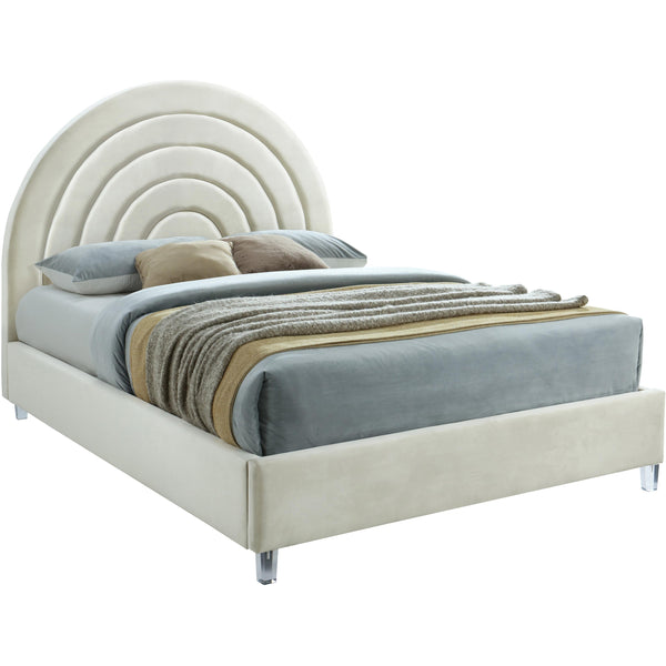 Meridian Rainbow Cream Velvet Full Bed IMAGE 1