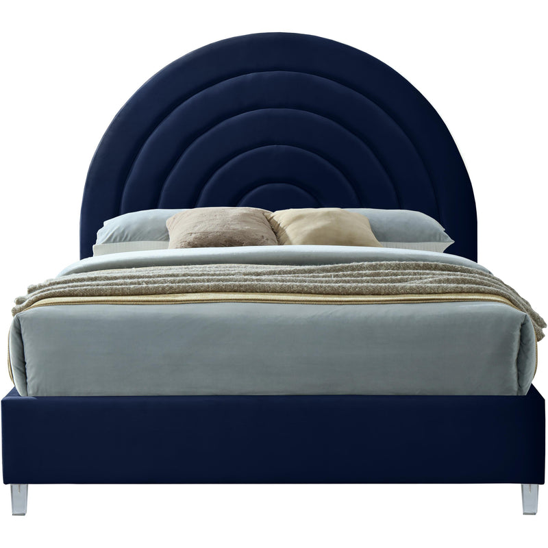 Meridian Rainbow Navy Velvet Full Bed IMAGE 2