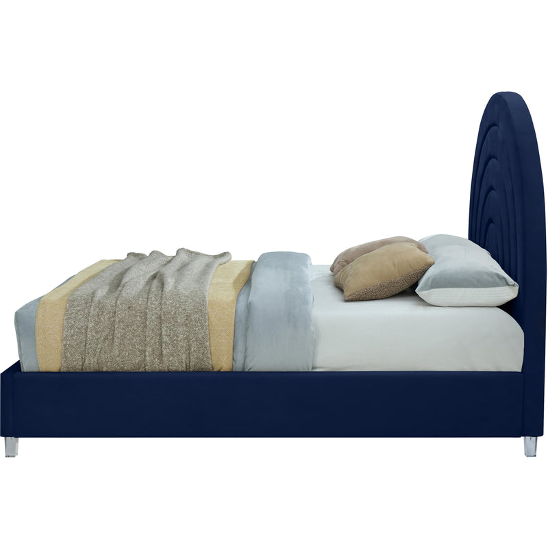 Meridian Rainbow Navy Velvet Full Bed IMAGE 3