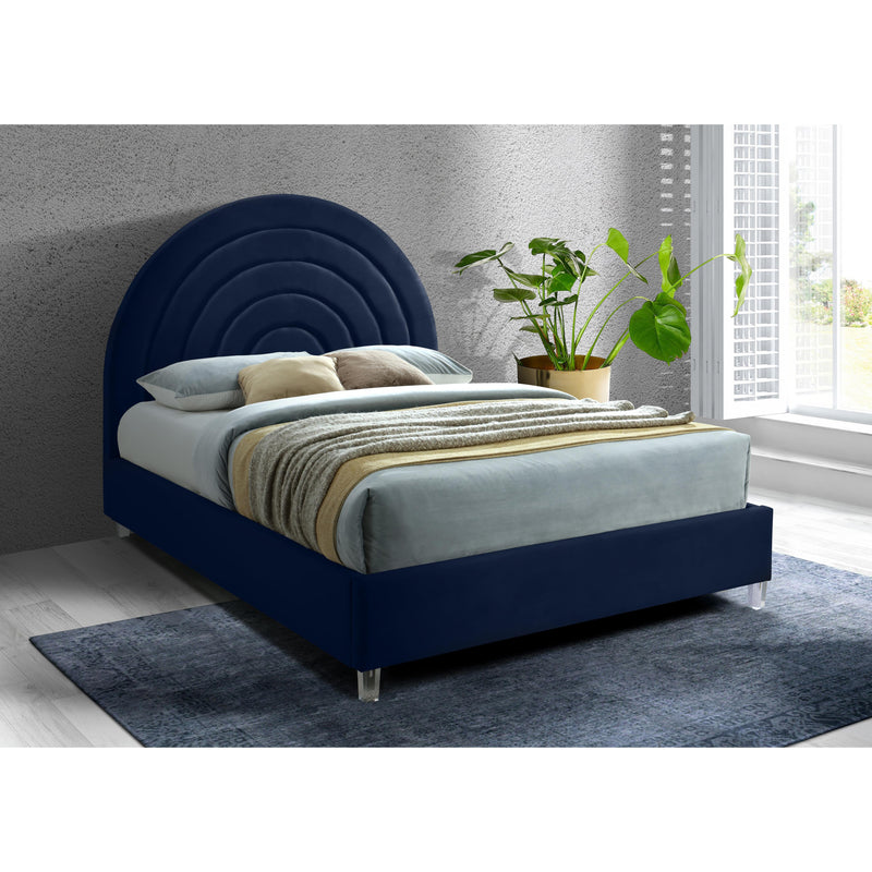 Meridian Rainbow Navy Velvet Full Bed IMAGE 6