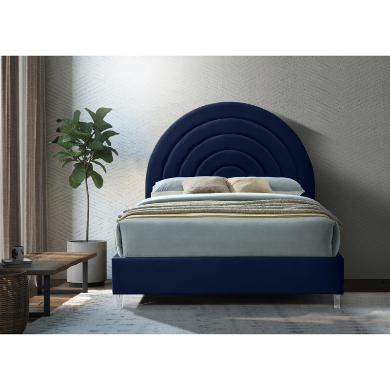 Meridian Rainbow Navy Velvet Full Bed IMAGE 7