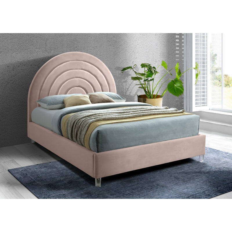 Meridian Rainbow Pink Velvet Full Bed IMAGE 6