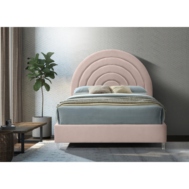 Meridian Rainbow Pink Velvet Full Bed IMAGE 7