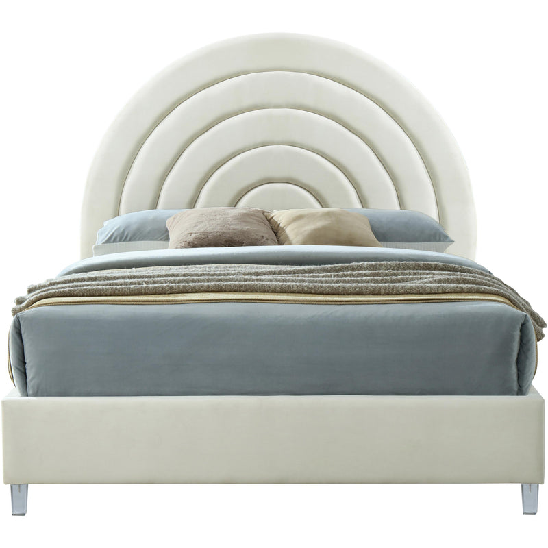 Meridian Rainbow Cream Velvet King Bed IMAGE 2