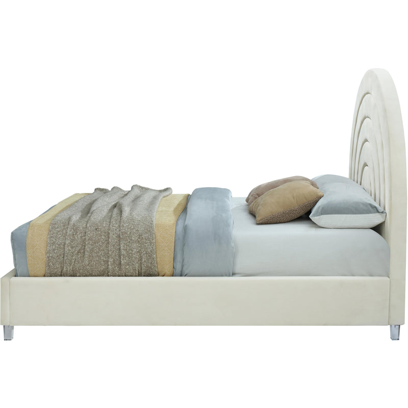 Meridian Rainbow Cream Velvet King Bed IMAGE 3