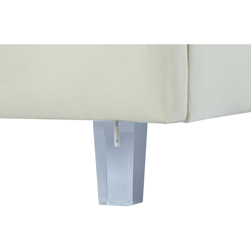 Meridian Rainbow Cream Velvet King Bed IMAGE 4