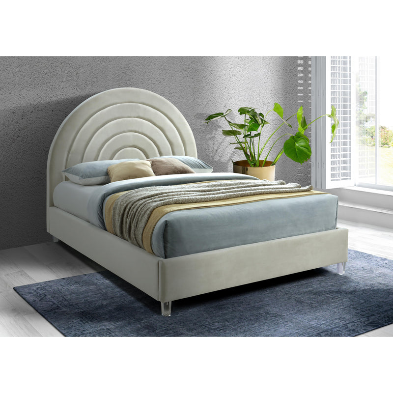 Meridian Rainbow Cream Velvet King Bed IMAGE 6