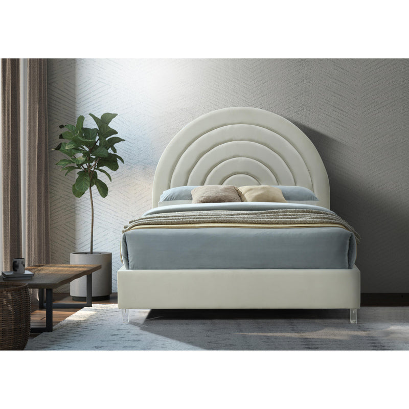 Meridian Rainbow Cream Velvet King Bed IMAGE 7