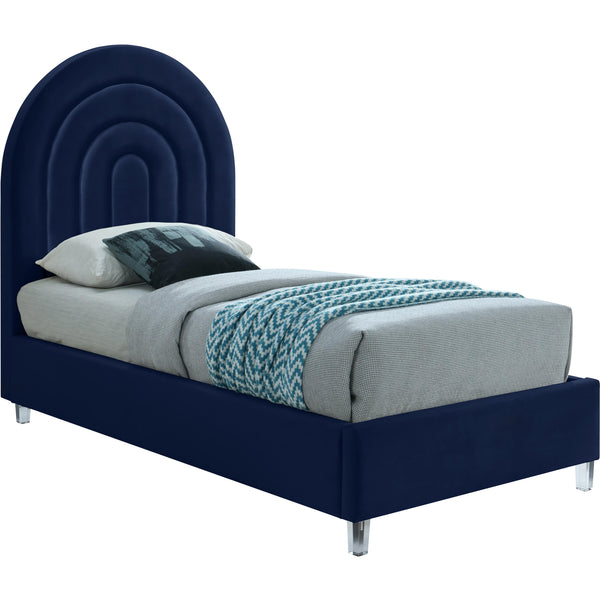 Meridian Rainbow Navy Velvet Twin Bed IMAGE 1